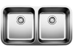 Blanco Stellar Equal Double Bowl — Tarja de Acero Inoxidable