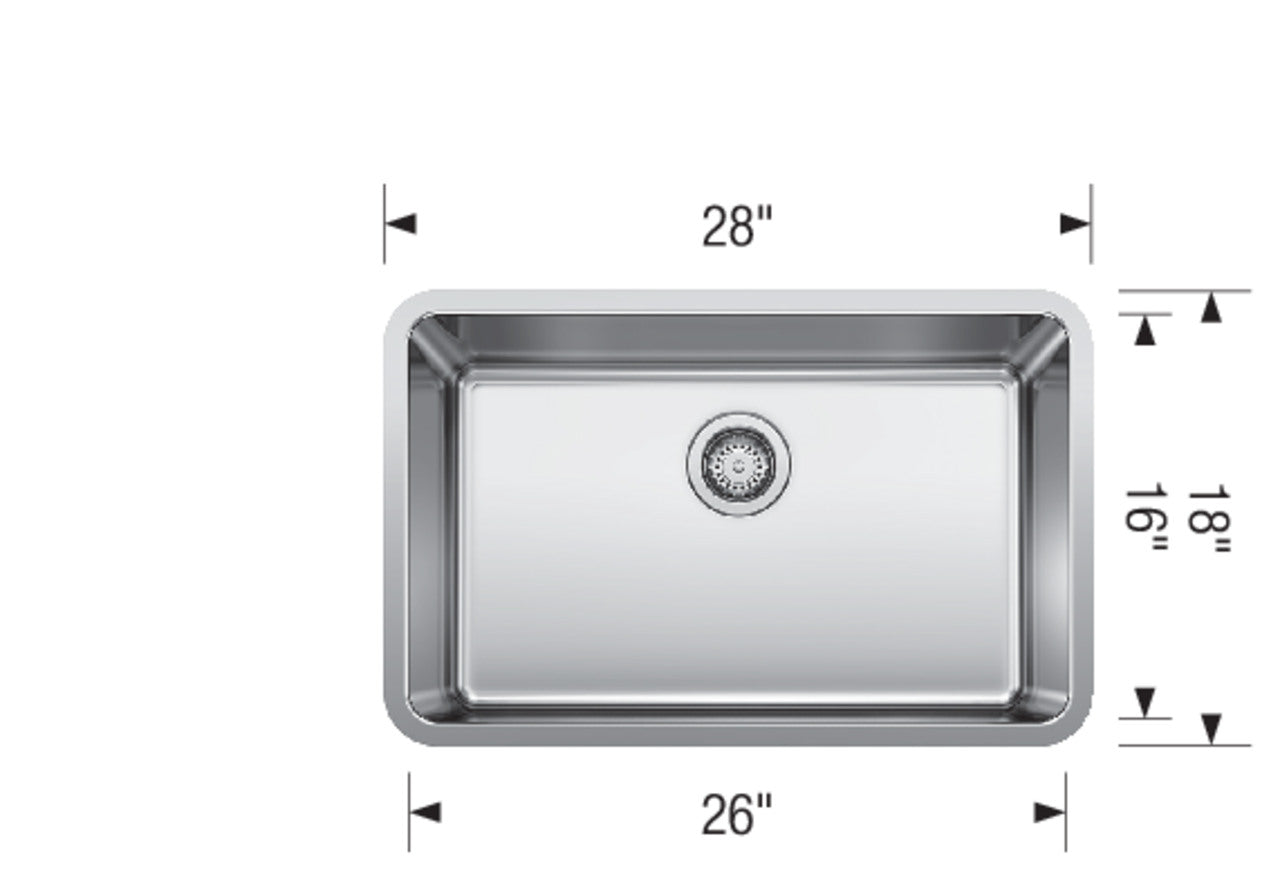 Blanco Formera 28″ Large Single Bowl — Tarja de Acero Inoxidable