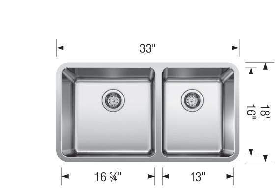 Blanco Formera 1-3/4 Bowl — Tarja de Acero Inoxidable — vista 4