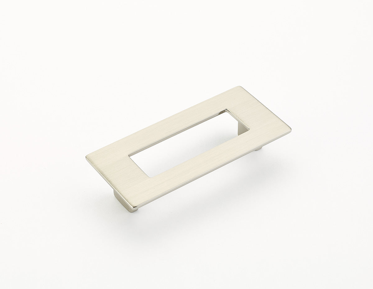 Schaub Jaladera Finestrino Rectangle Plana — Níquel Satinado