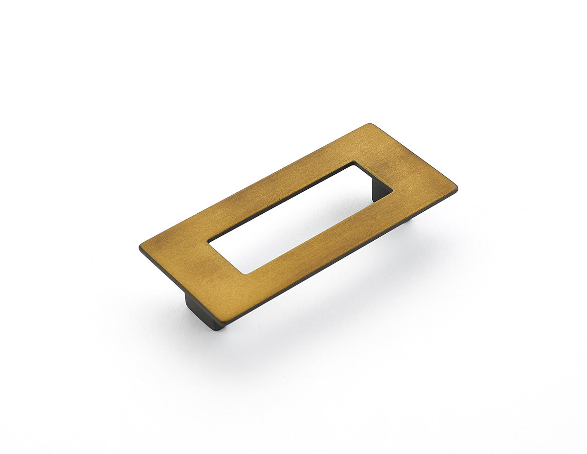 Schaub Jaladera Finestrino Rectange Plana — Bronce Bruñido