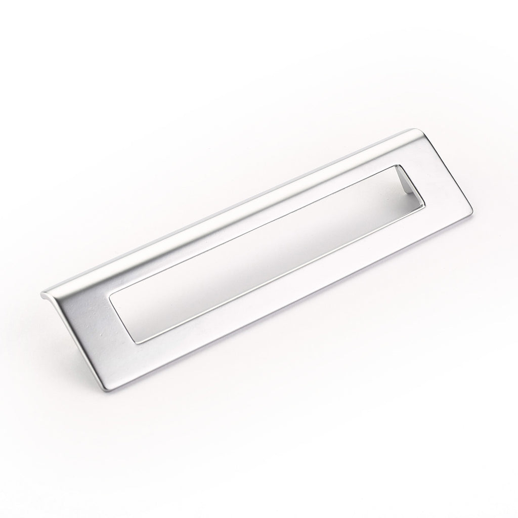 Schaub Jaladera Finestrino Angled Rectangle, 6-5/16" cc — Cromo Mate
