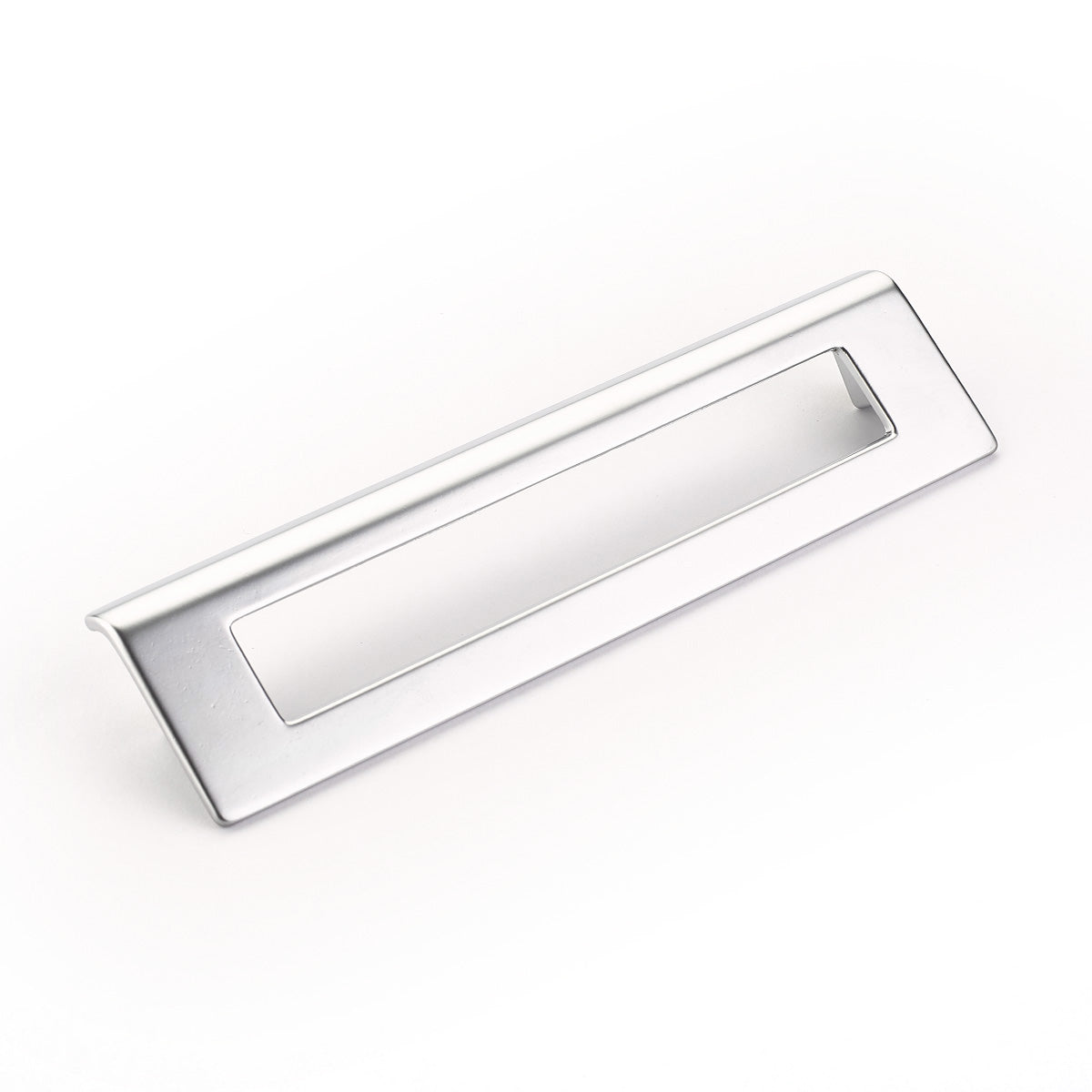 Schaub Jaladera Finestrino Angled Rectangle, 6-5/16" cc — Cromo Mate