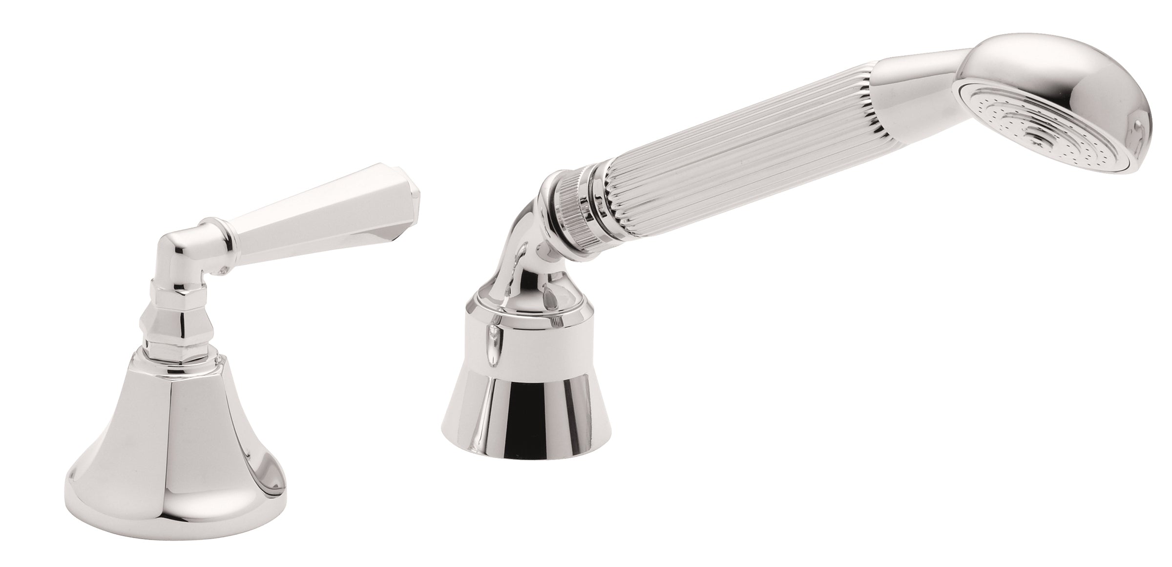 California Faucets Monterey Regadera de Mano y Desviador Completo para Tina Romana - Palanca - Polished Chrome