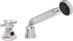 California Faucets Monterey Regadera de Mano y Desviador Completo para Tina Romana - Manija de Cruz - Polished Chrome