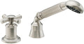 California Faucets Miramar Juego Completo de Regadera de Mano y Desviador para Tina Romana - HS-15 (inserto acanalado), Manija de Cruz