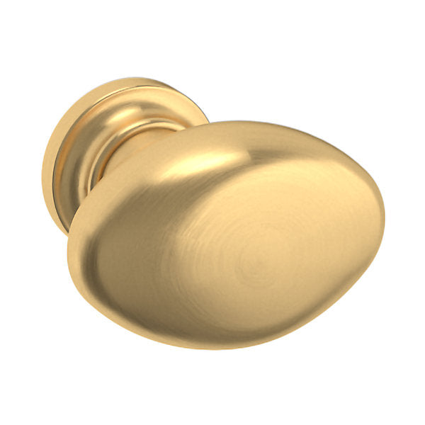 Baldwin Hardware Oval Perilla de Gabinete 1.125X0.75" Dia 4910 — Latón satinado Lifetime