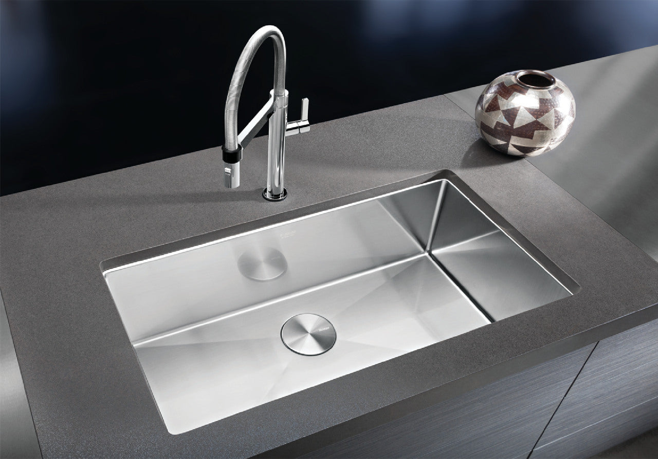 Blanco Precision 16″ R10 Super Single Bowl — Tarja de Acero Inoxidable