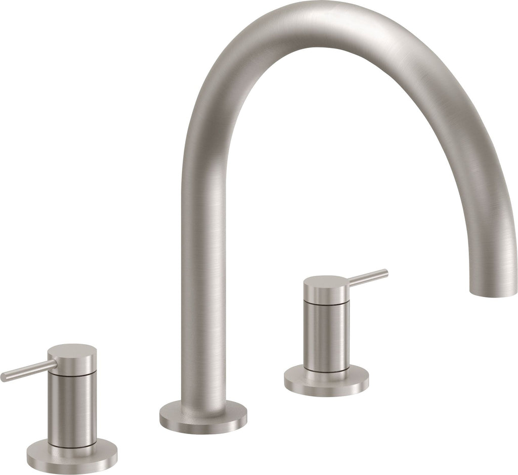 California Faucets D Street Juego Completo para Tina Romana - Palanca Redonda - Satin Nickel
