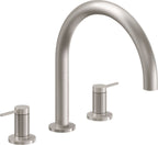 California Faucets D Street Juego Completo para Tina Romana - Palanca Redonda - Satin Nickel