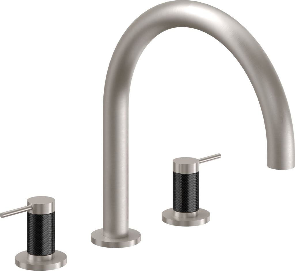 California Faucets D Street Juego Completo para Tina Romana - Palanca Redonda - Satin Nickel