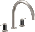 California Faucets D Street Juego Completo para Tina Romana - Palanca Redonda - Satin Nickel