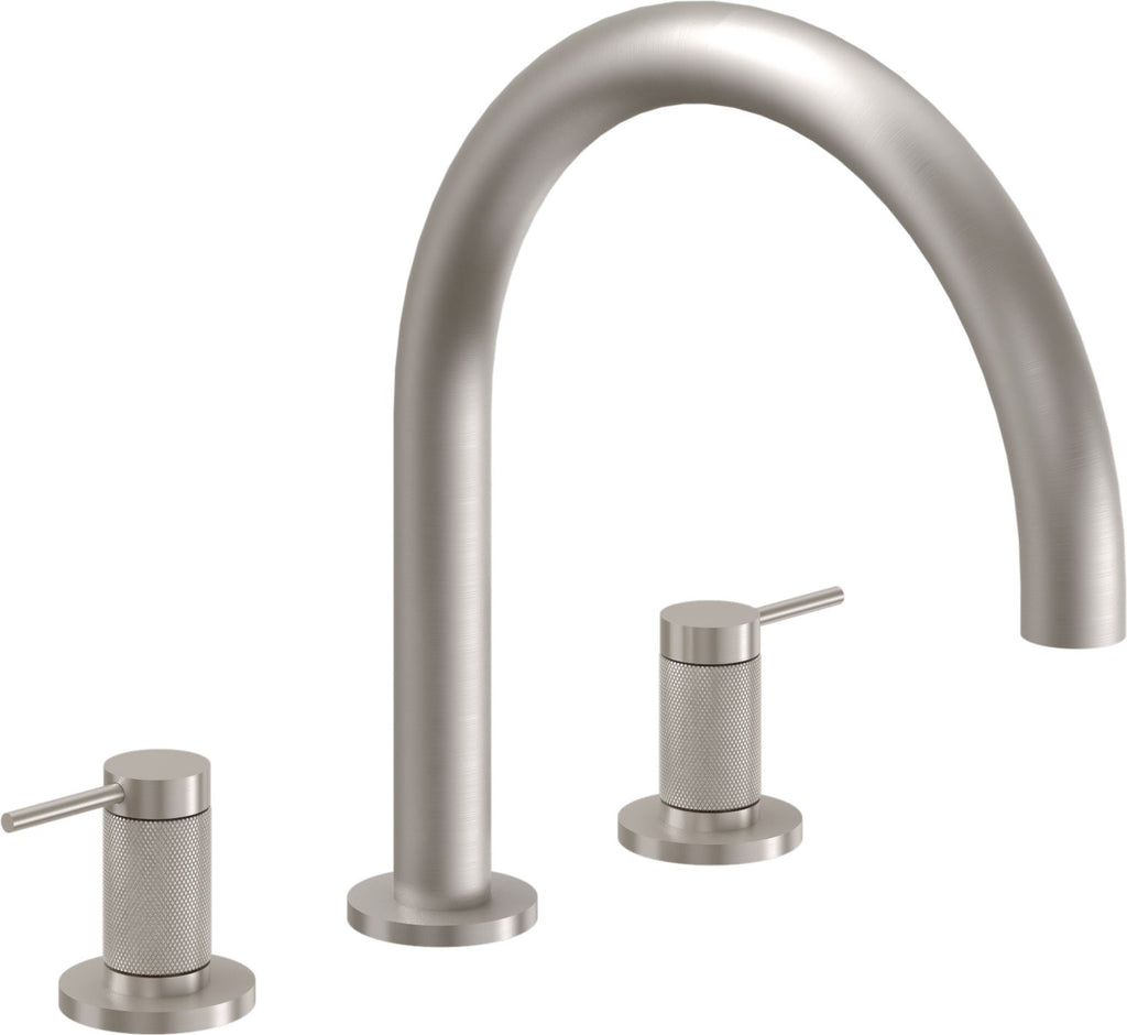 California Faucets D Street Juego Completo para Tina Romana - Palanca Redonda - Satin Nickel