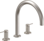 California Faucets D Street Juego Completo para Tina Romana - Palanca Redonda - Satin Nickel