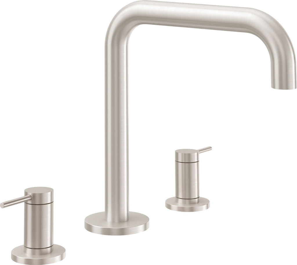 California Faucets D Street Juego Completo para Tina Romana - Palanca Redonda - Satin Nickel