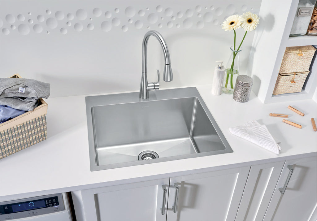 Blanco Quatrus R15 25″ Laundry Sink Dual Mount — Tarja de Acero Inoxidable — vista 2
