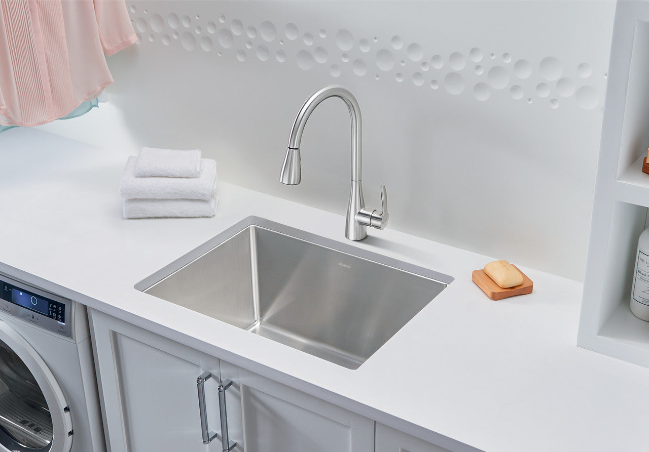 Blanco Quatrus R15 25″ Laundry Sink Dual Mount — Tarja de Acero Inoxidable