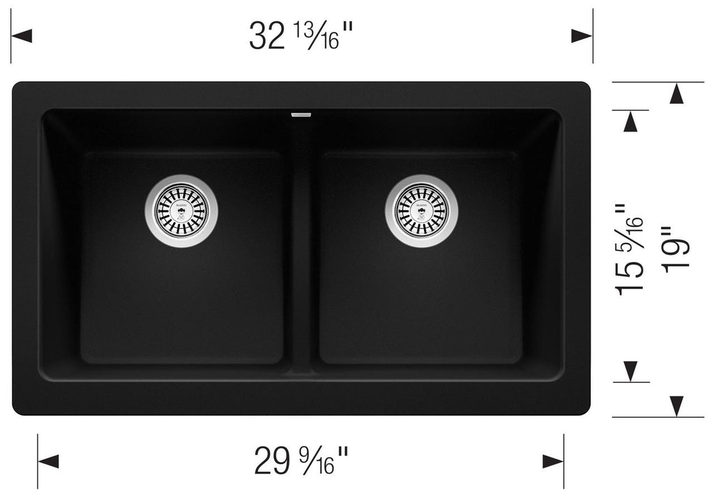 Blanco Vintera 33″ Equal Double Apron — Tarja de Silgranit