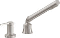 California Faucets D Street Regadera de Mano y Desviador Completo para Tina Romana - Palanca Plana - Satin Nickel