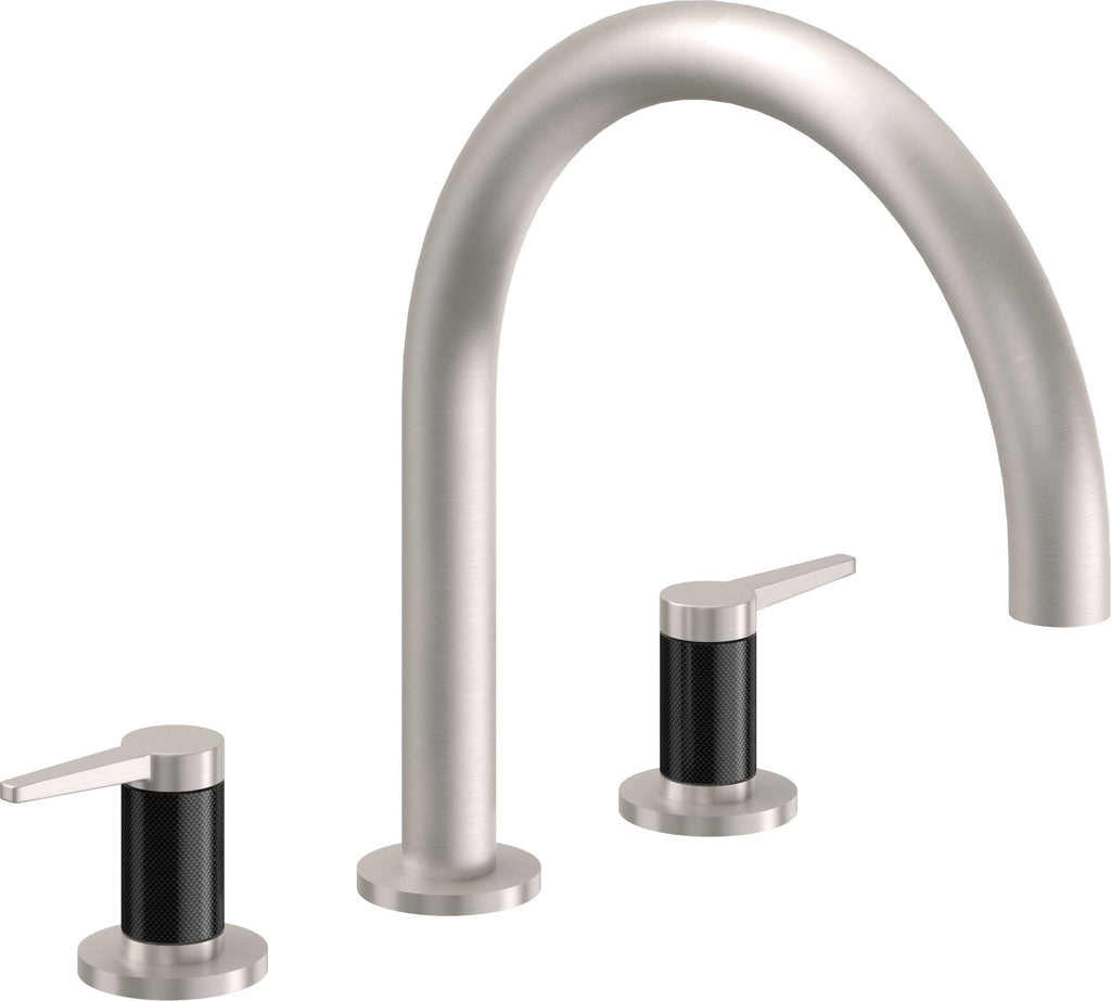 California Faucets D Street Juego Completo para Tina Romana - Palanca Plana - Satin Nickel