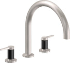 California Faucets D Street Juego Completo para Tina Romana - Palanca Plana - Satin Nickel