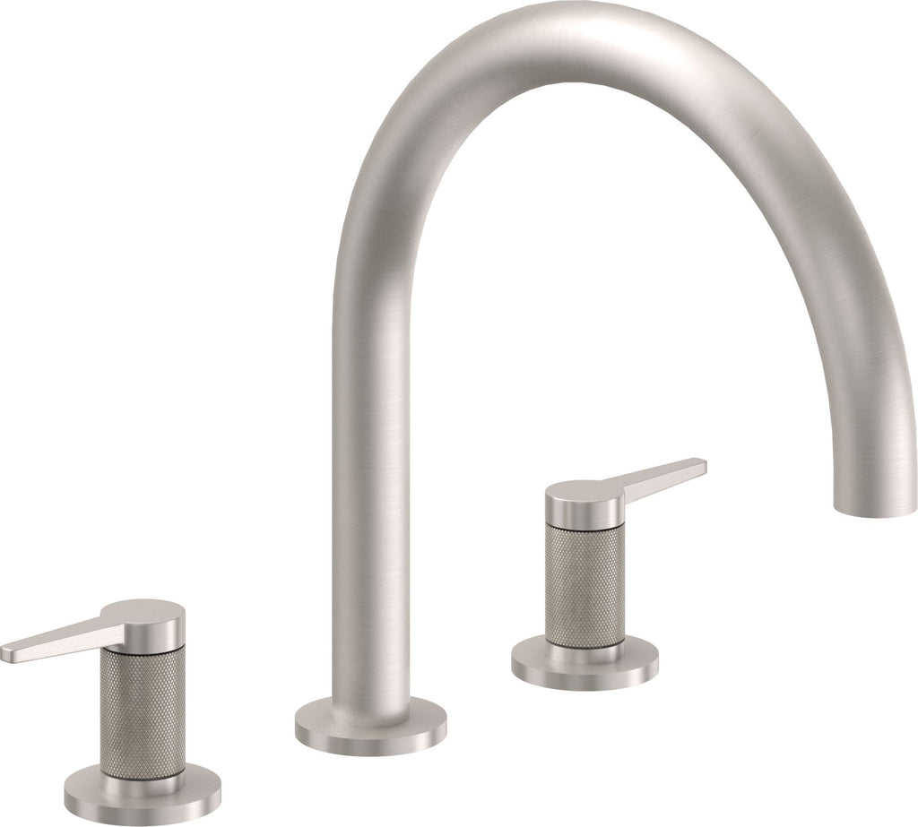 California Faucets D Street Juego Completo para Tina Romana - Palanca Plana - Satin Nickel