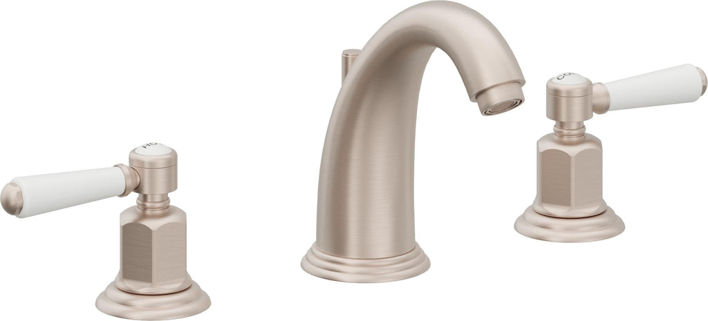 California Faucets Coronado 8" Llave de Lavabo de 3 Orificios para Cubierta, con Dos Manerales - Níquel Satinado