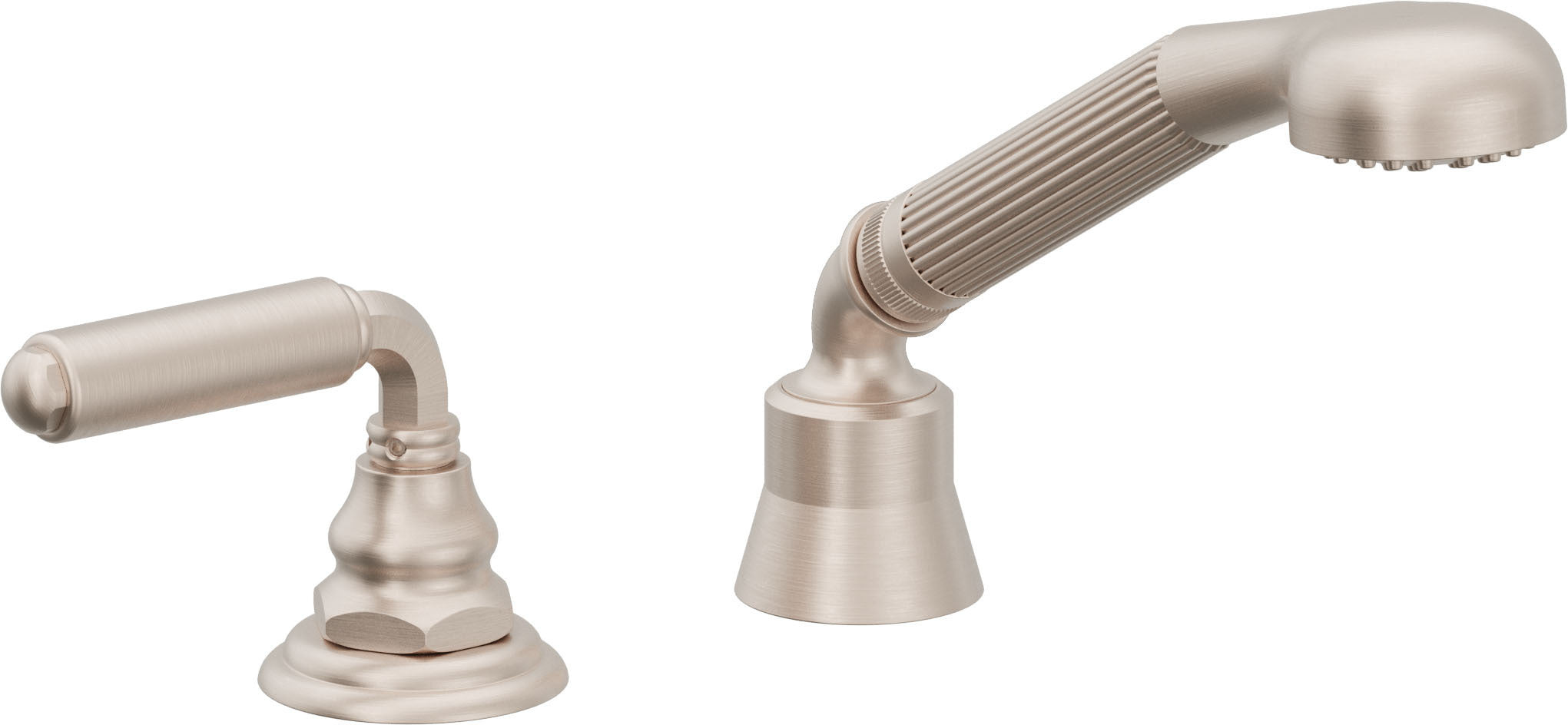 California Faucets Del Mar Regadera de Mano y Desviador Completo para Tina Romana - Níquel Satinado