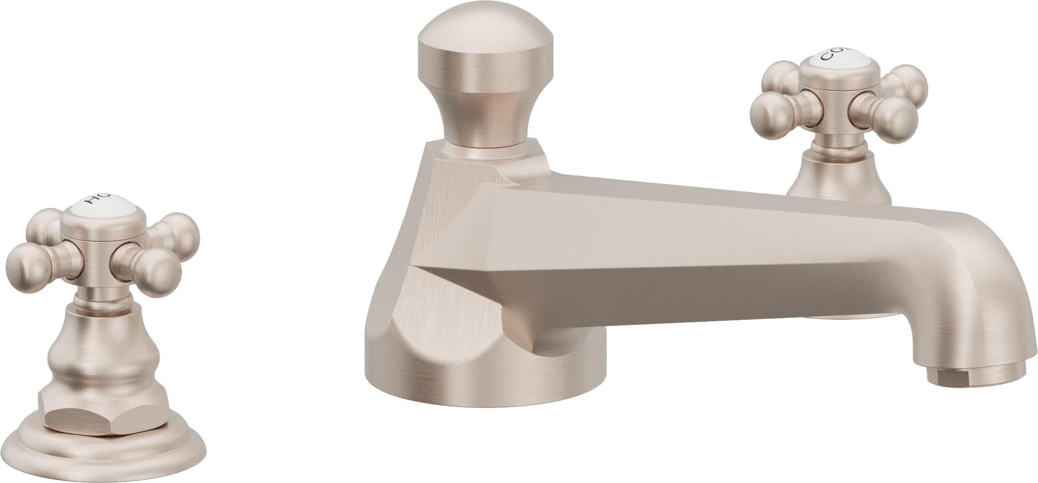 California Faucets Del Mar Juego Completo para Tina Romana - Níquel Satinado