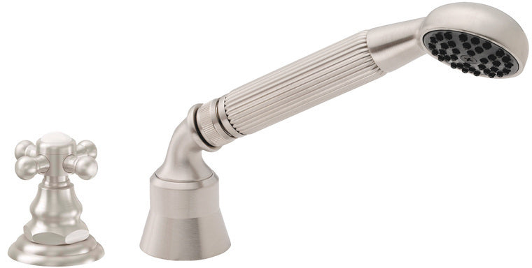 California Faucets Del Mar Regadera de Mano y Desviador Completo para Tina Romana - Níquel Satinado