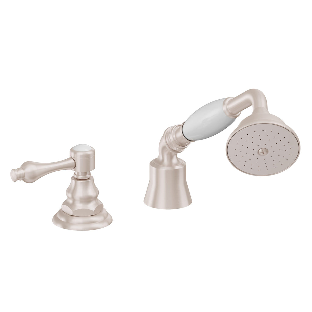 California Faucets Salinas Regadera de Mano y Desviador Completo para Tina Romana - Palanca - Satin Nickel