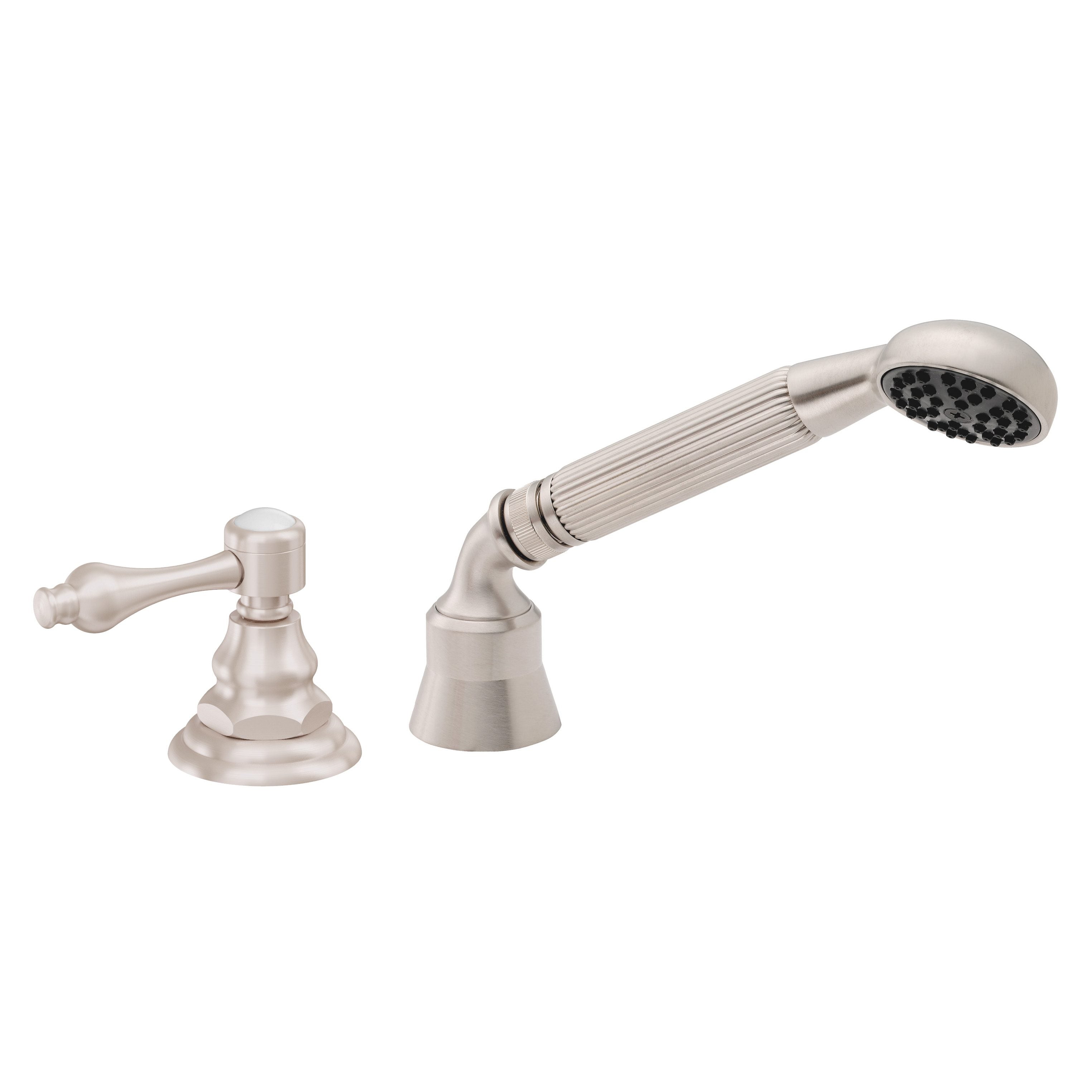 California Faucets Salinas Regadera de Mano y Desviador Completo para Tina Romana - Palanca - Satin Nickel