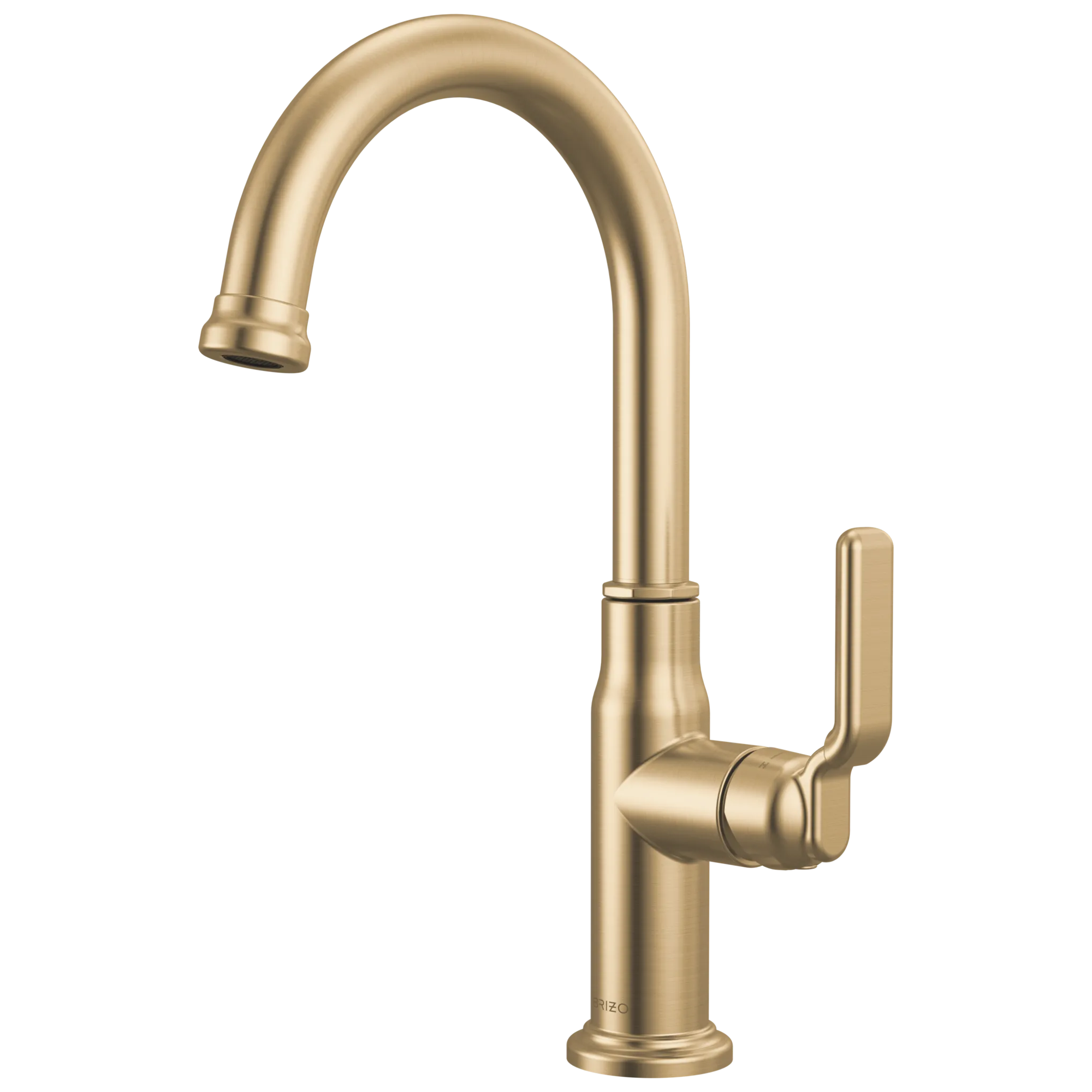 Brizo Faircroft Mezcladora de Bar — Surtidor en Arco — Oro Luxe — Manija Industrial