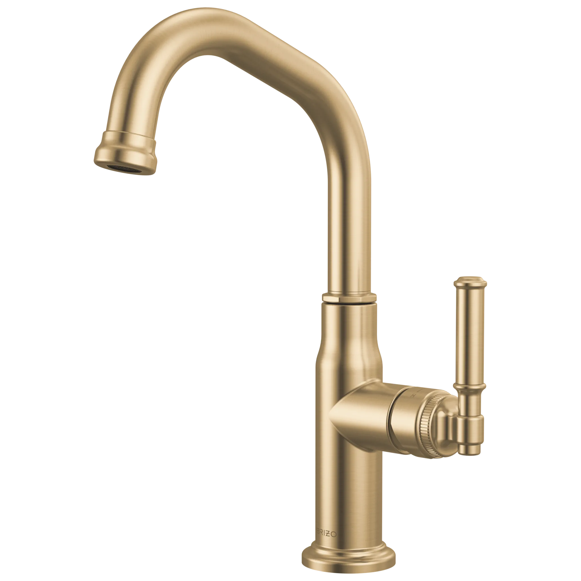 Brizo Faircroft Mezcladora de Bar — Surtidor en Ángulo — Oro Luxe — Manija Coin Edge