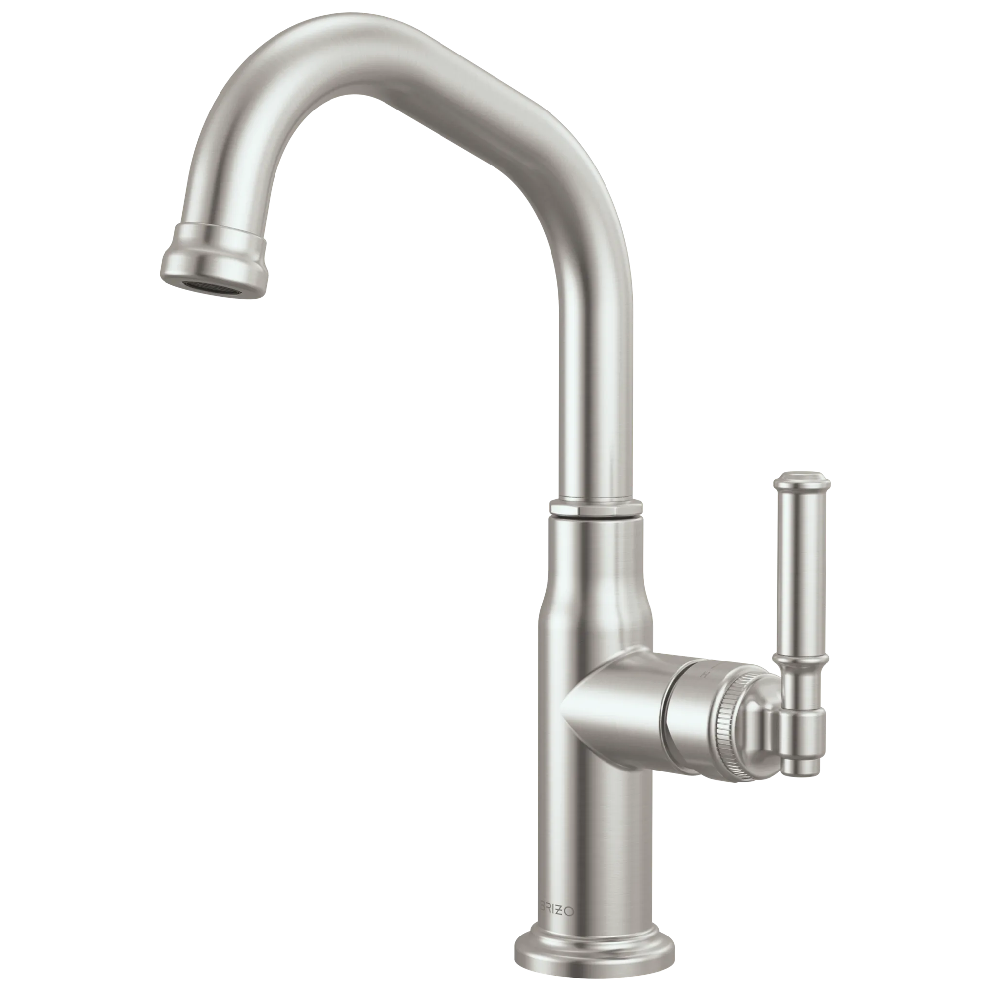 Brizo Faircroft Mezcladora de Bar — Surtidor en Ángulo — Acero Inoxidable — Manija Coin Edge