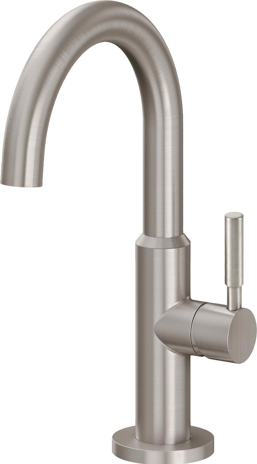 California Faucets Salinas Llave de Lavabo/Bar de Un Solo Orificio - Pico Alto - Níquel Satinado