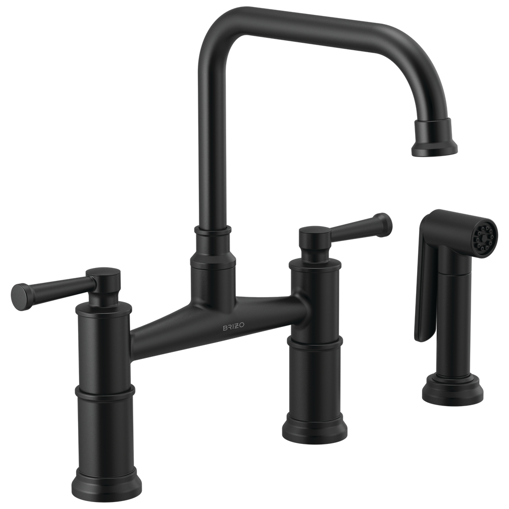 Brizo Artesso Mezcladora Puente con Regadera Lateral — Negro Mate