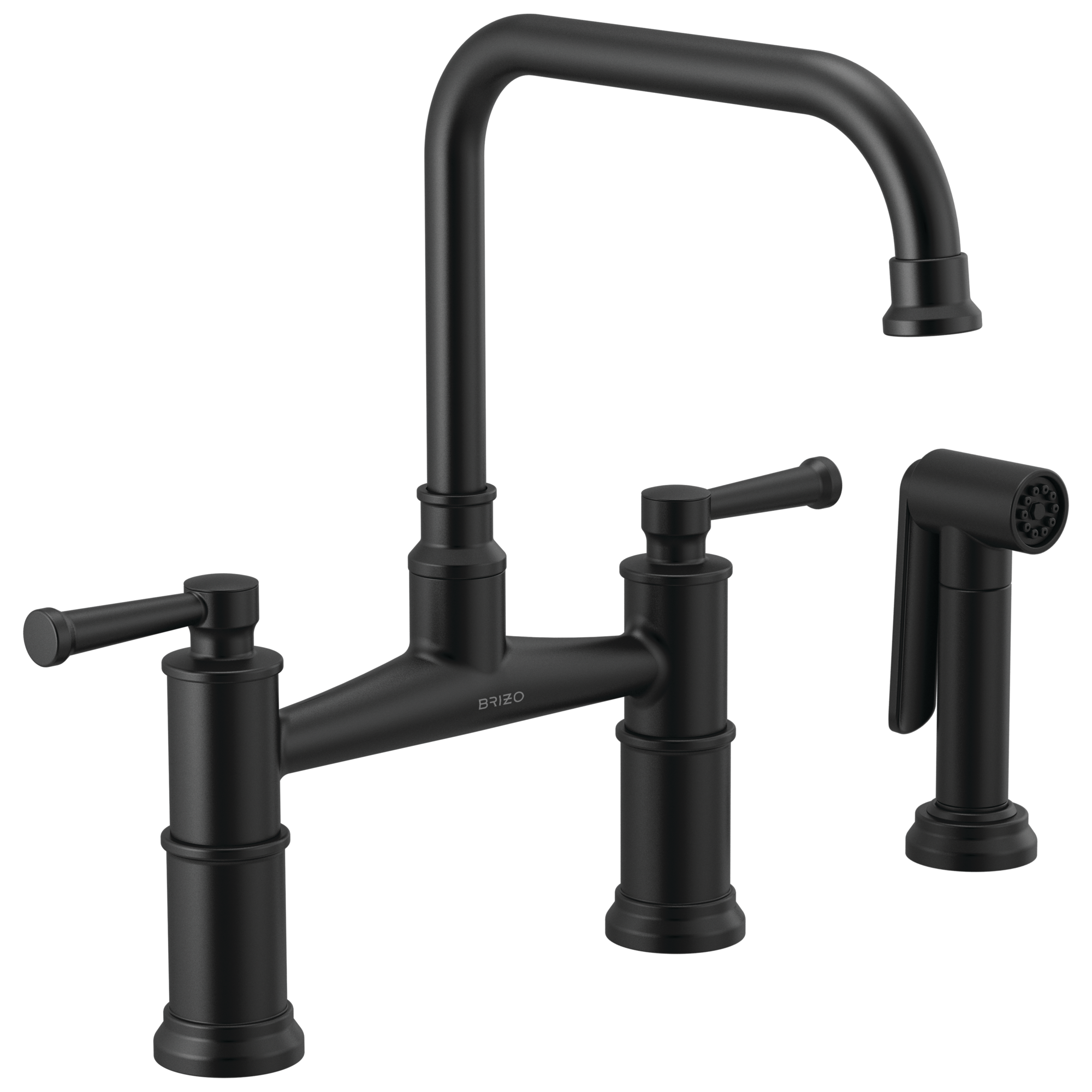 Brizo Artesso Mezcladora Puente con Regadera Lateral — Negro Mate