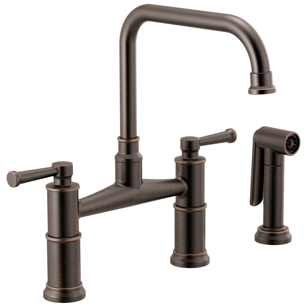 Brizo Artesso Mezcladora Puente con Regadera Lateral — Bronce Veneciano