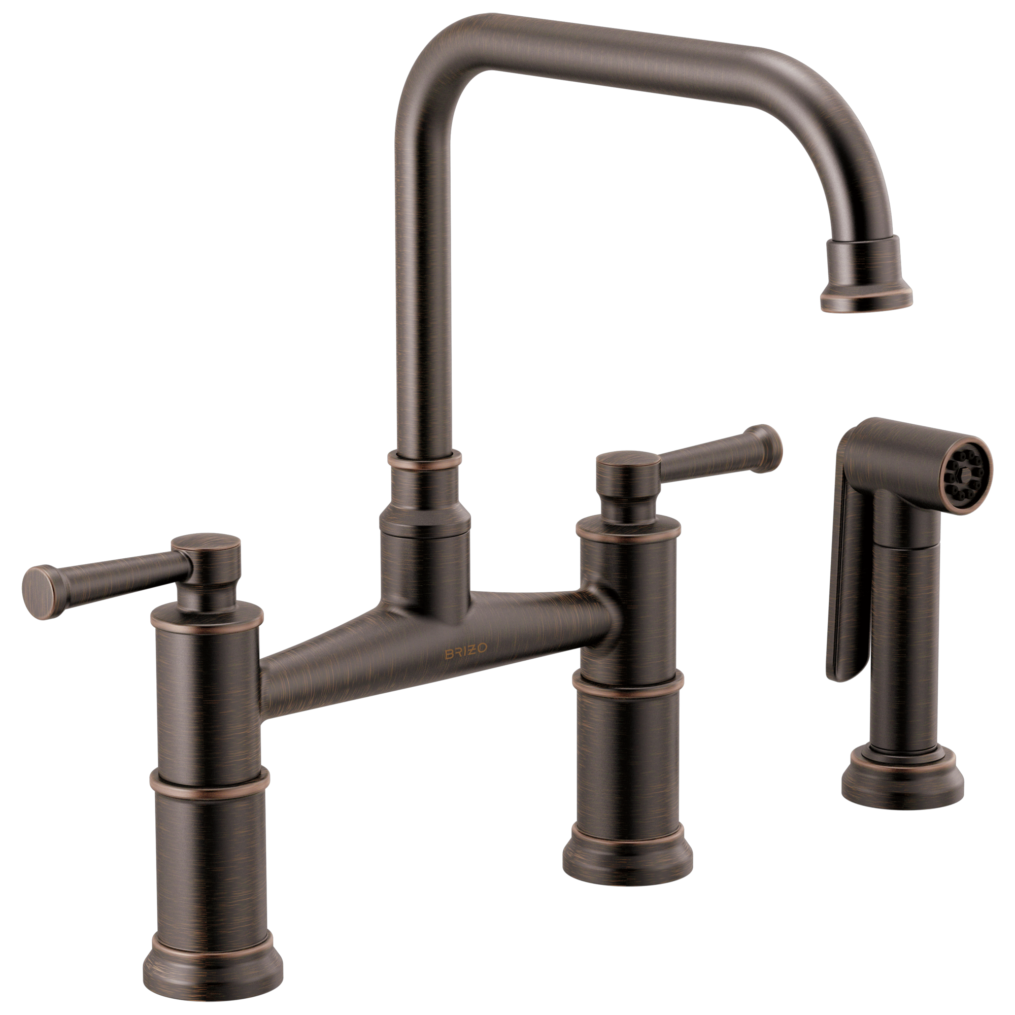 Brizo Artesso Mezcladora Puente con Regadera Lateral — Bronce Veneciano