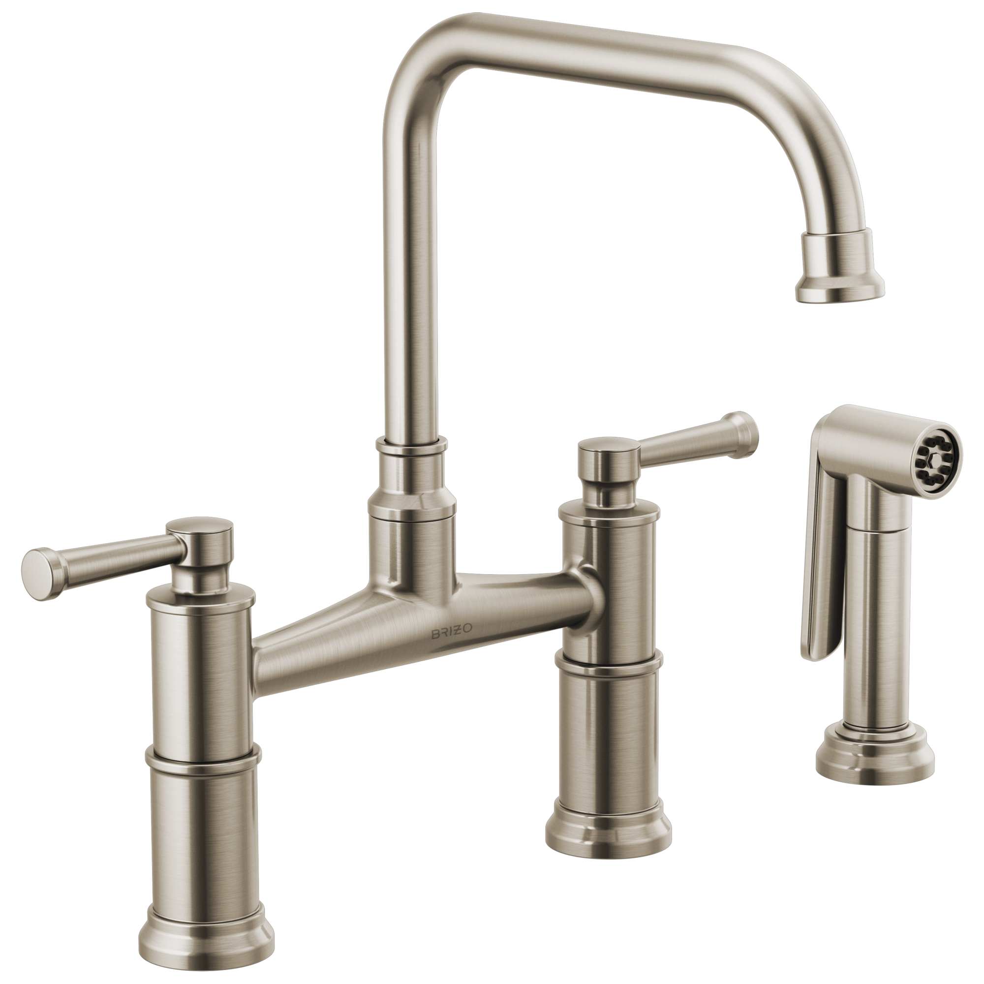 Brizo Artesso Mezcladora Puente con Regadera Lateral — Acero Inoxidable