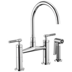 Brizo Litze Mezcladora Puente — Surtidor en Arco, Manija Knurled — Cromo
