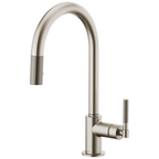 Brizo Litze Mezcladora Extraíble — Surtidor en Arco, Manija Knurled — Acero Inoxidable
