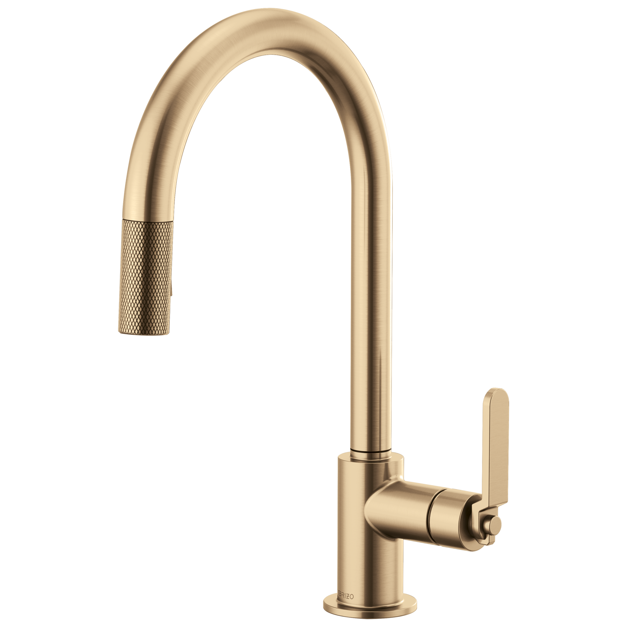 Brizo Litze Mezcladora Extraíble — Surtidor en Arco, Manija Industrial — Oro Luxe