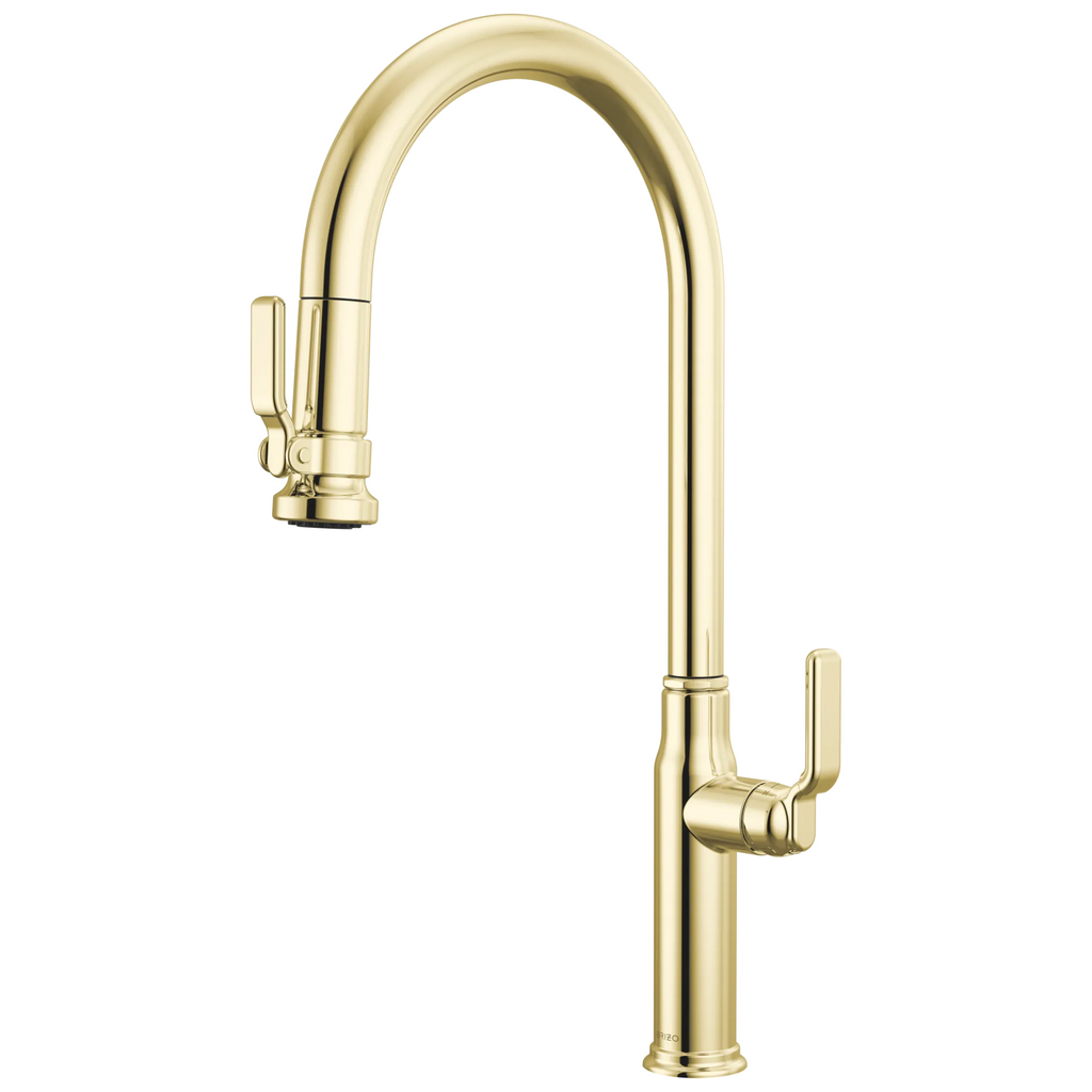 Brizo Faircroft Mezcladora Extraíble — Surtidor en Arco — Latón sin Laca — Manija Industrial
