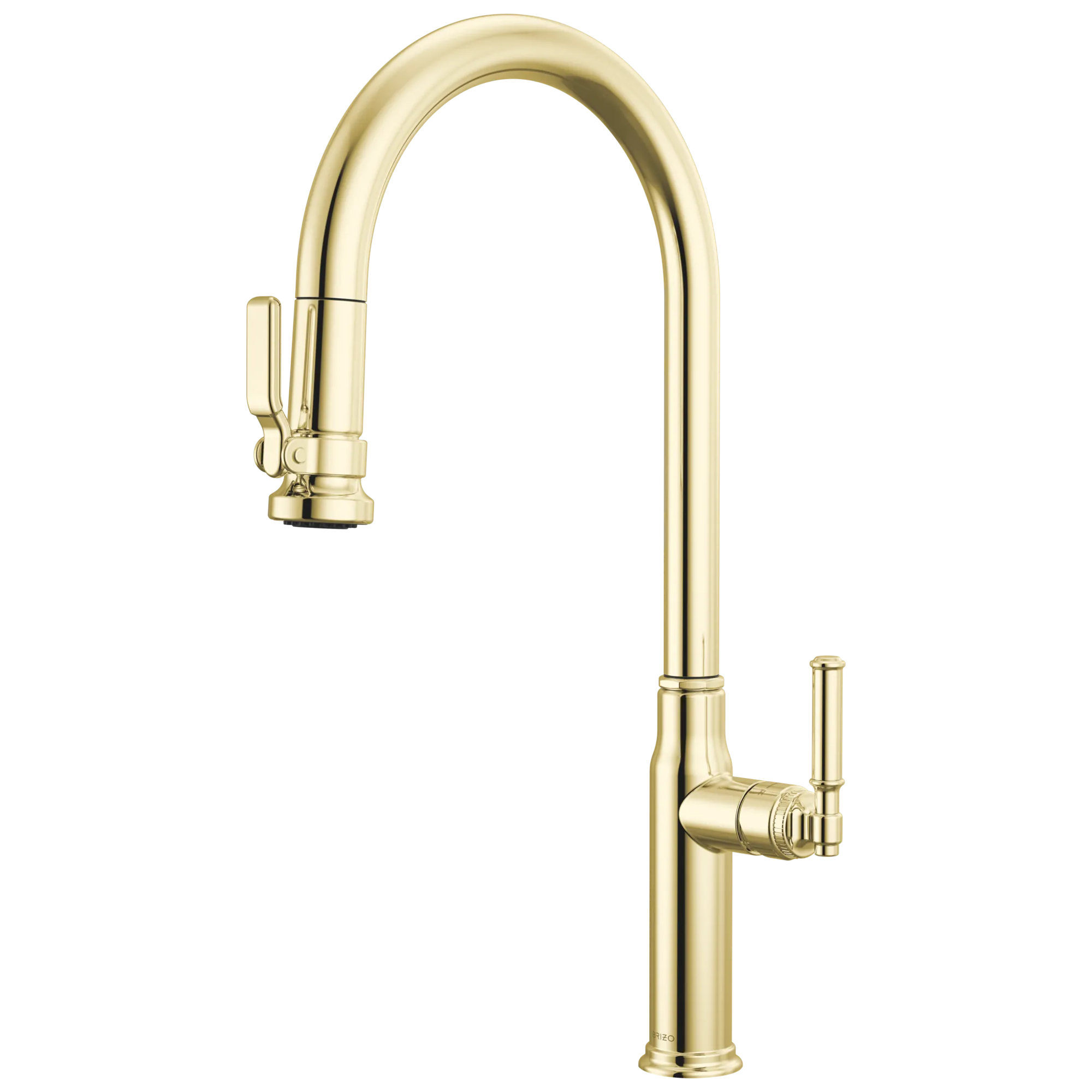 Brizo Faircroft Mezcladora Extraíble — Surtidor en Arco — Latón sin Laca — Manija Coin Edge