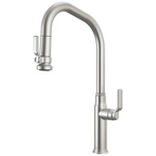 Brizo Faircroft Mezcladora Extraíble — Surtidor en Ángulo — Acero Inoxidable — Manija Industrial