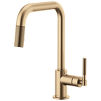 Brizo Litze Mezcladora Extraíble — Surtidor Cuadrado, Manija Knurled — Oro Luxe
