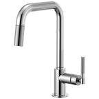 Brizo Litze Mezcladora Extraíble — Surtidor Cuadrado, Manija Knurled — Cromo