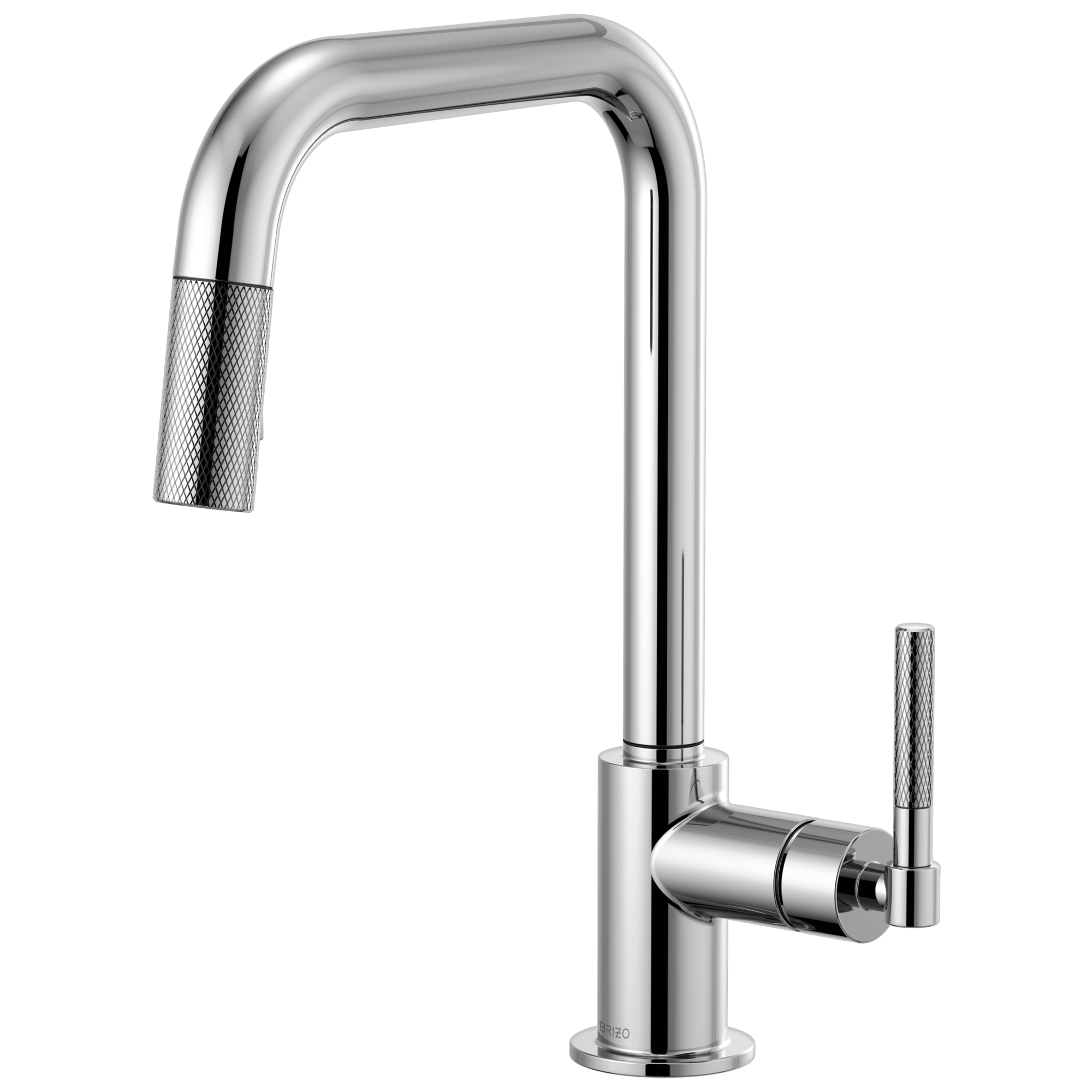Brizo Litze Mezcladora Extraíble — Surtidor Cuadrado, Manija Knurled — Cromo